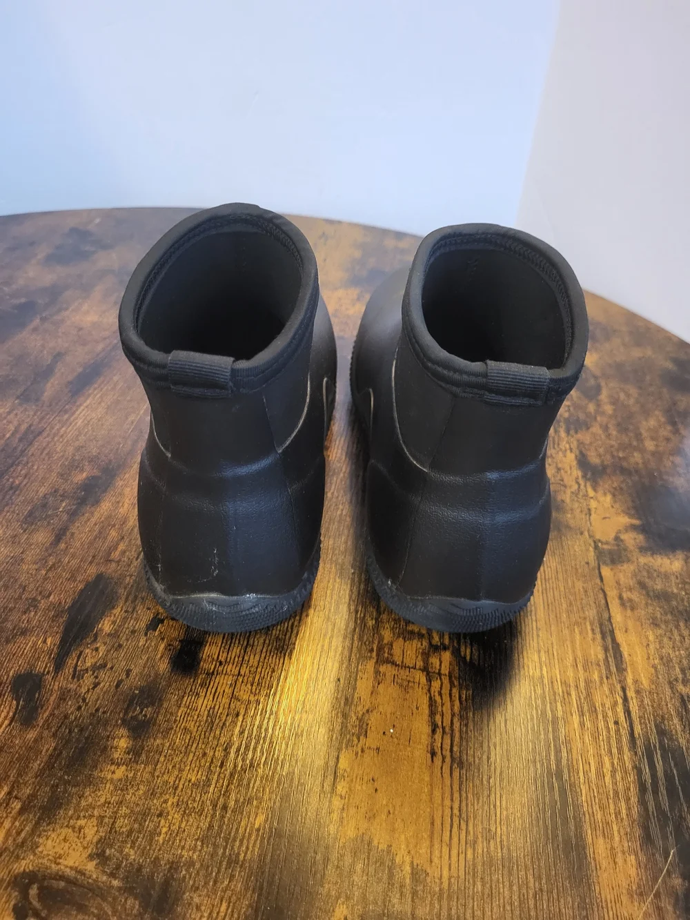 TENGTA Men’s Black Neoprene Waterproof  Pull On Rubber Boots Size 11 Garden Rain